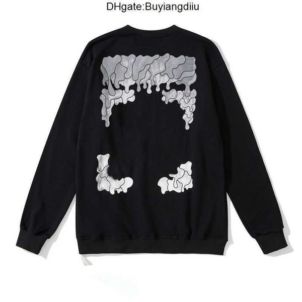 

men's luxury fashion sweatshirts offs brand pullover shirts men arrow cross letter print hoodies designer classic women o-neck sweater, Black