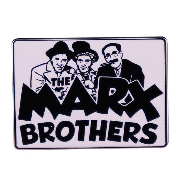

the marx brothers enamel pin comedy star group poster inspiration badge, Blue