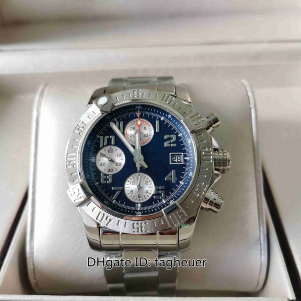 

gf maker mens watch super quality 43mm super avenger series a13381111c1a1 chronograph blue dial watches eat 7750 movement mechanical automat, Slivery;brown