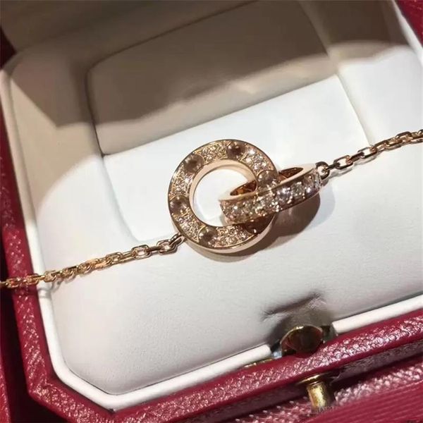 

fashion necklace jewelry men women double ring full cz two rows diamond necklace octagonal screw cap couple gift224c, Silver