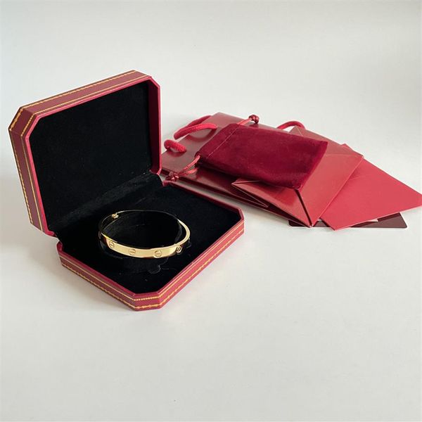 

women designer bangles love bangle luxury jewelry stainless steel lovers gift silver rose gold diamond men bracelet284z, Black