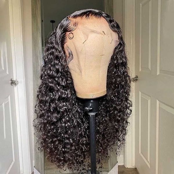 

nxy lace wigs front curly human hair for black women 13x4 deep wave 360 al preplucked with baby remy 230106, Black;brown