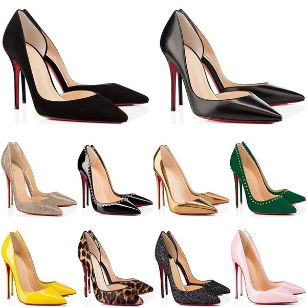 

dress shoes classic womens high heels shoe stiletto heels black shiny pink white gold leopard print wedding party shoes big size 35-43