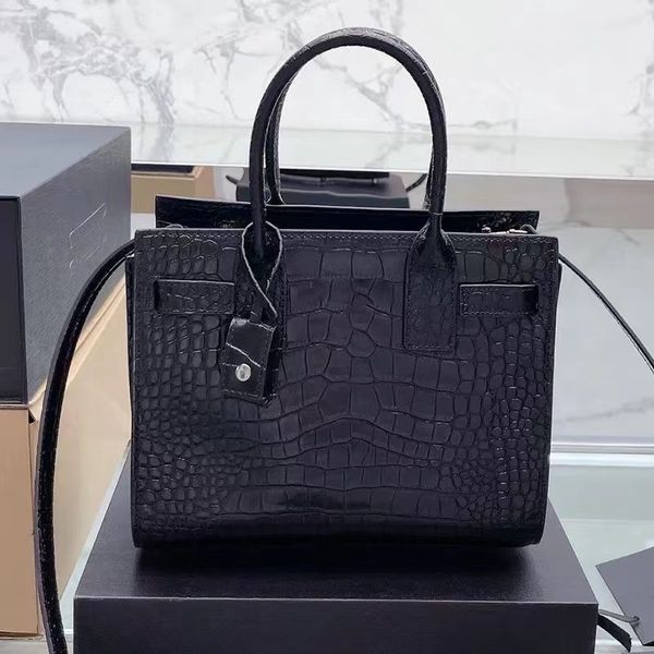 

tote bags handbag crossbody shoulder women wallets crocodile grain with lock dust bag black cross body designer bag sac de jour 26cm 22 cm