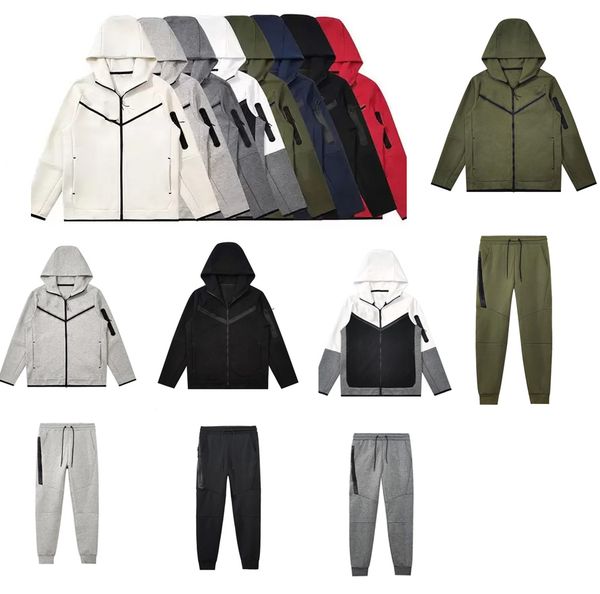 

tracksuit men sports thick tech fleece sportswear pants hoodies jackets space cotton trousers womens bottoms joggers man running jacket high, Black