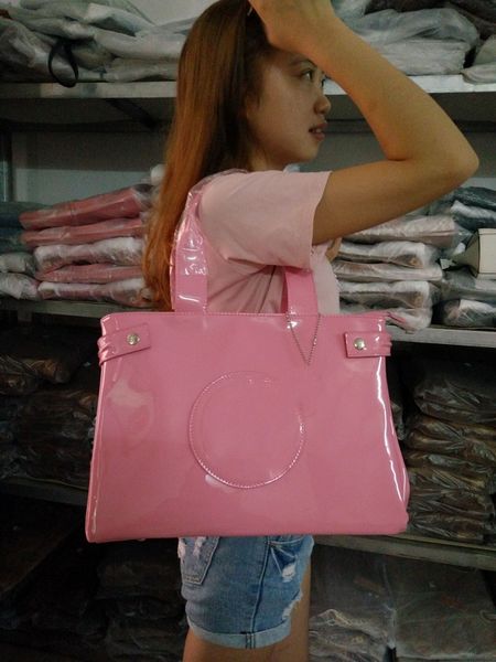 

designer luxury tote composite jelly bag patent leather fashion high capacity women handbag ladies lady clutch shoulder purse highs qulity s