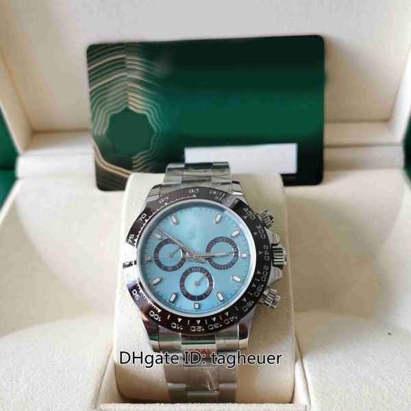 

ew factory mens watch ultra-thin 40mm x 12.5mm cosmograph 116506-0001 ice blue dila watches ceramic bezel chronograph eta 7750 mechanical au, Slivery;brown