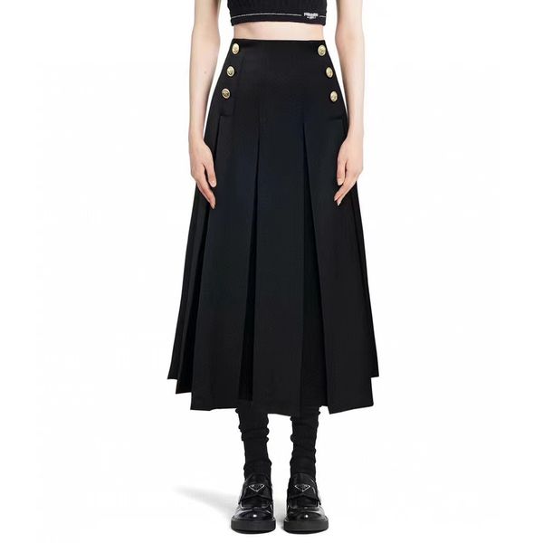 

women's skirts occasion luxury designer new high-end fashion womenswear popular ladies all-match mid-length skirt high-quality a-line s, Black