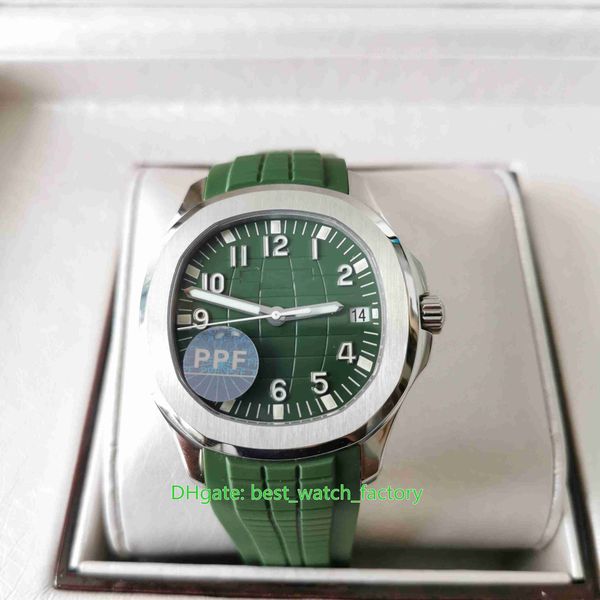 

ppf maker mens watch perfect version watches 42.2mm aquanaut 5168 olive green dial sapphire transparent cal.324sc movement mechanical automa, Slivery;brown