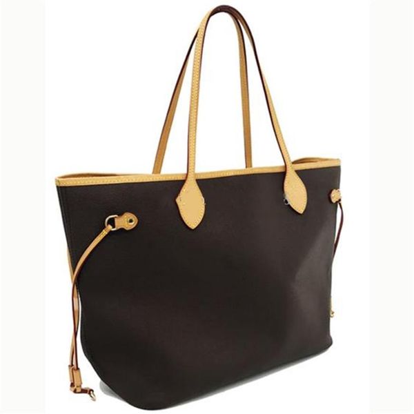 

32cm 40cm brown color women shopping bag with clutch tote -selling bag2149