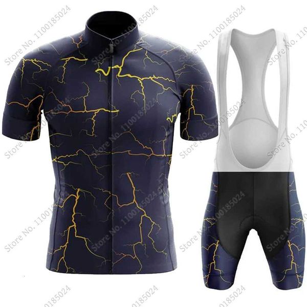 

designer 2022 blue mens cycling jersey lightning cycling set short sleeve breathable mtb maillot ropa ciclismo summer cycling clothing, Black;red
