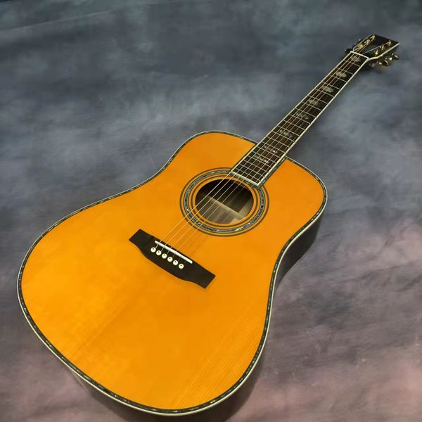 

41 "d45 series solid wood profile yellow lacquer acoustic acoustic guitar