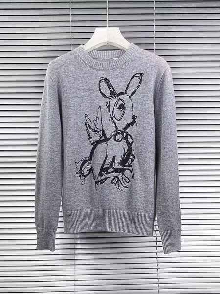 

women cotton sweater 2023 rabbit year angle dear sweater pullovers cotton grey anti-ball jumper new, White;black