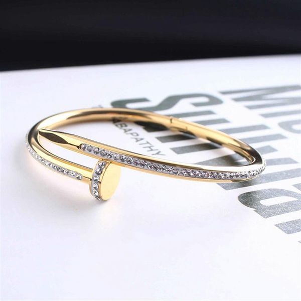 

titanium steel distance bracelets full diamond cuff bracelet women 5 8cm fashion love jewelry gift for lover no box with velvet ba1645, White