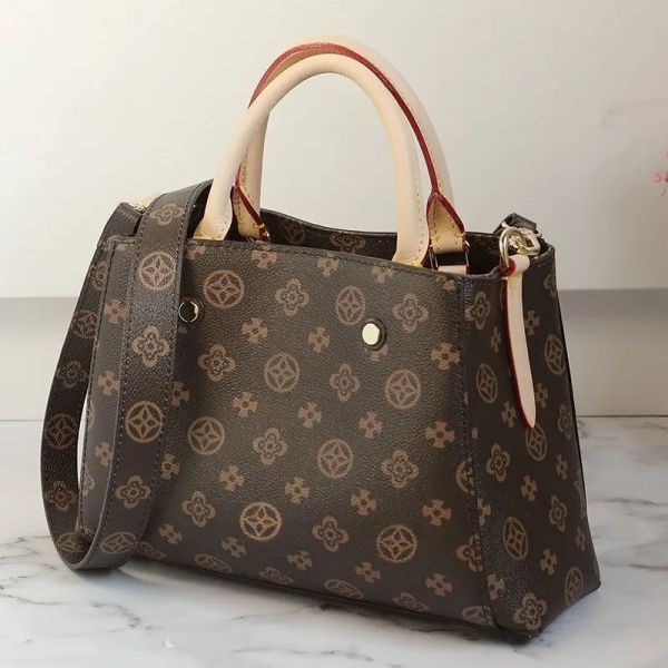 

2023 shoulder bags designer luxury satchel messenger handbag leather strim handles with shoulder strap crossbody bag french bag montigne bag