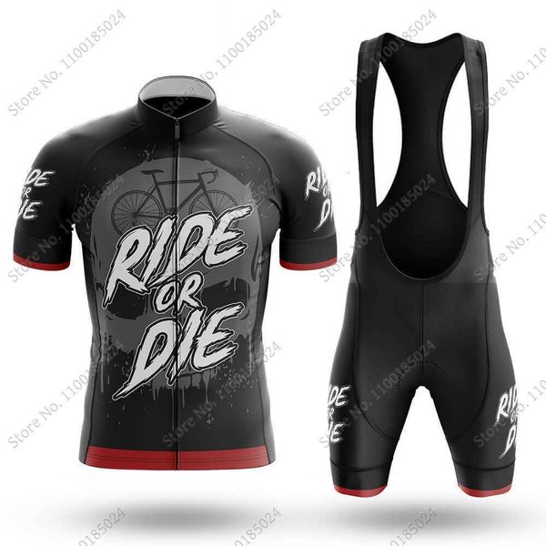 

designer 2022 mens ride or die cycling jerseys sets summer bicycle clothing road bike shirts suit bicycle bib shorts mtb ropa maillot, Black;red