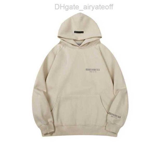 

men's sweatshirts esss jumpers luxury jackets hoodies men women chest letter pullover hoodie hooded loose sweater casual sweatshirt co, Black