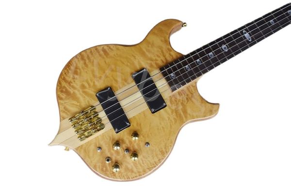 

lvy4 strings electric bass guitar with rosewood fingerboard neck through body maple quilted veneer provide customized service