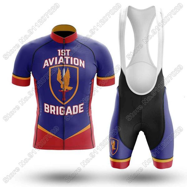

designer 1st aviation brigade - men's cycling jerseys sets summer cycling clothing road bike shirts suit bicycle bib shorts mtb ropa, Black;red