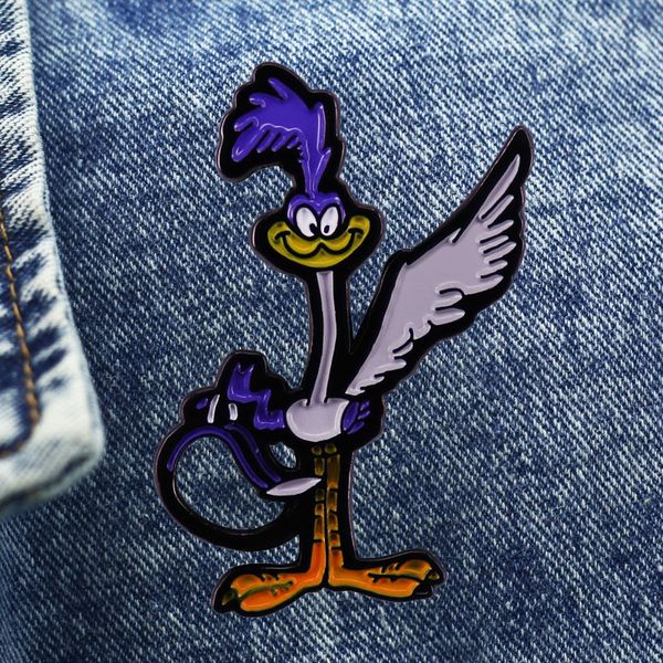 

cute beeper cartoon brooch metal enamel lapel badge collect denim jacket backpack pin decoration given friends and fans gifts, Blue