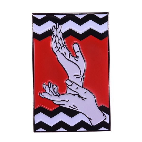 

bimodal red room hands up brooch metal enamel lapel badge collect denim jacket backpack pin given friends and fans gifts, Blue