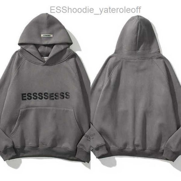 

sweatshirts esss ential men's luxury jackets hoodies men women chest letter pullover hoodie hooded sweater loose casual sweatshirt coa, Black