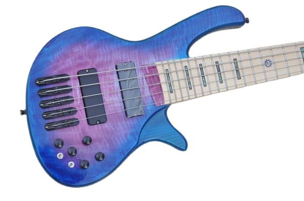 

lvyelectric guitar factory custom 5 strings blue and purple body with active pickups black hardware offer customized