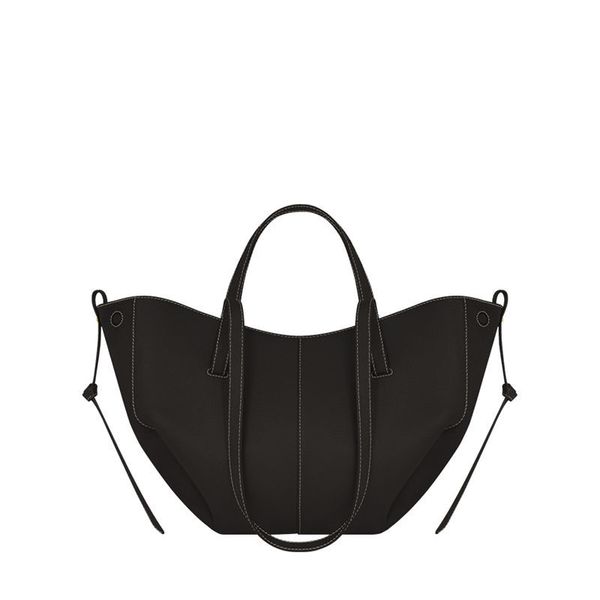 

new 2023 le cyme mini large tote bag full grain textured leather polene designer magnetic buckle closure women handbags totes