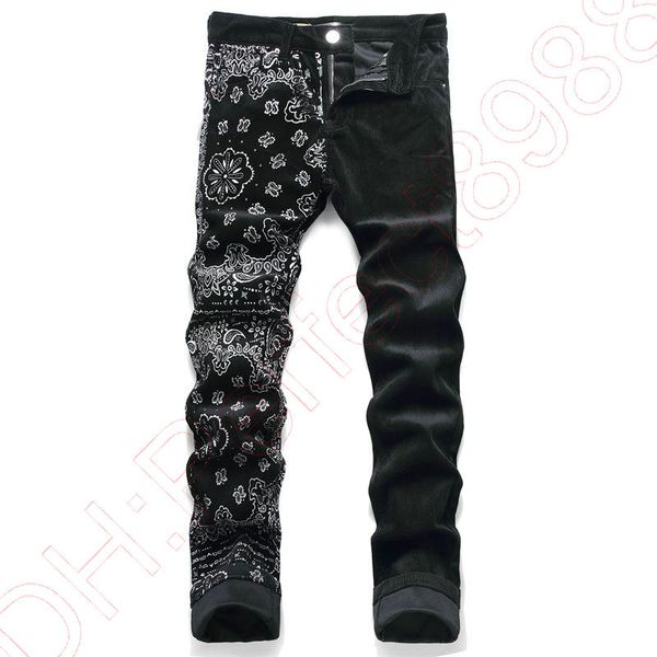 

mens jeans new jeans chino pants pant mens trousers stretch closefitting slacks washed straight skinny embroidery patchwork ripped mens tren, Blue