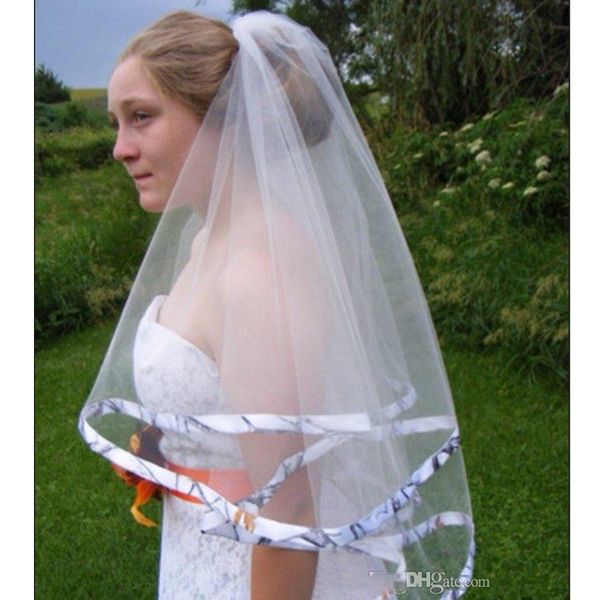 

elbow length bridal veil wedding ribbon edge short two layer with comb, Black