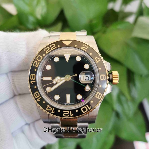 

bp factory mens watch classic 40mm gmt 116713 116713ln ceramic bezel watches 18k gold & steel sapphire glass cal.2813 2836 3186 movement aut, Slivery;brown