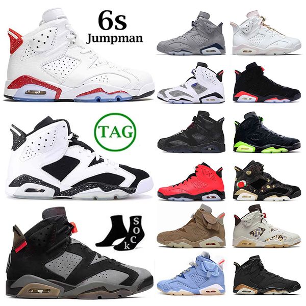 

6s mens basketball shoes sneaker men high og bordeaux black green carmine flint washed denim georgetown red oreo omshop electric white gray