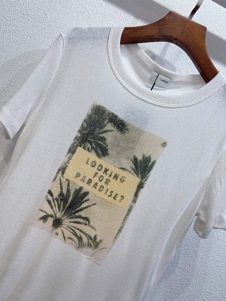 

men's and women's spring new classic fashion abstract painting printing knitted thread short sleeve white style, White;black