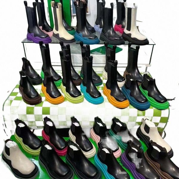 

casual shoes luxurious boots martin chelsea thicksoled short autumn and winter midtube thin ankle cowhide outdoor nonslip bottega mens women, Black