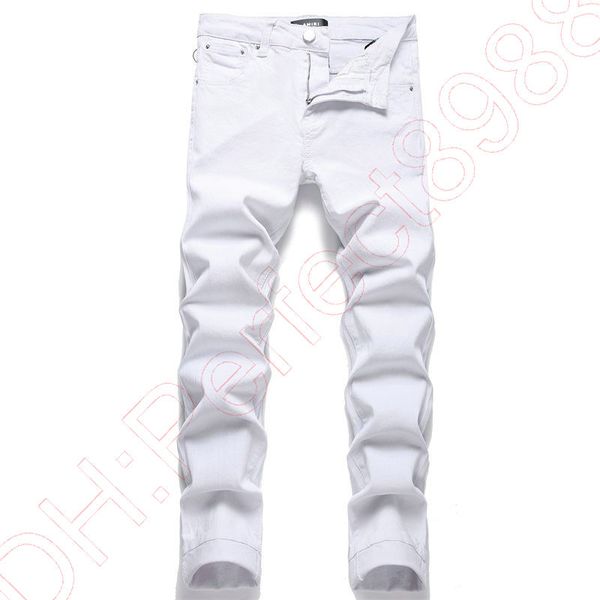 

new jeans chino pants pant men's trousers stretch close-fitting slacks washed straight skinny embroidery patchwork ripped mens trend br, Blue