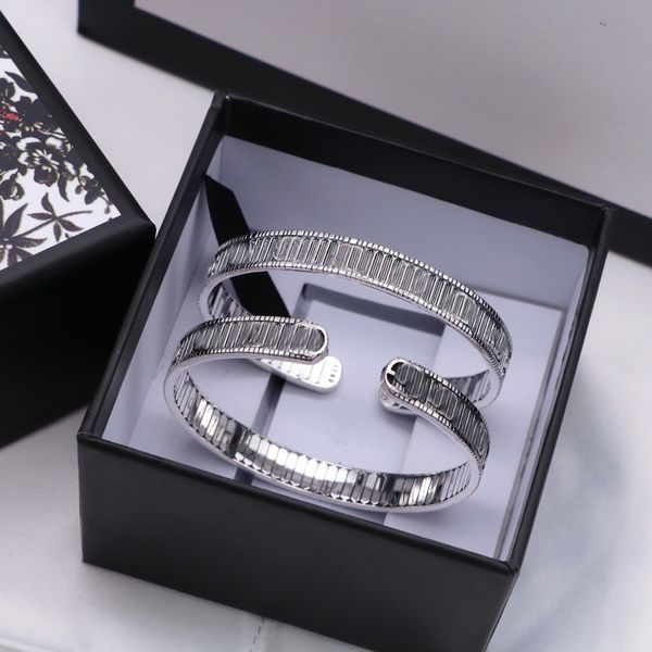 

new luxury 925 sterling silver bangles designer bracelet, Black