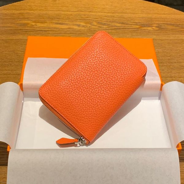 

Free Shipping Wallets 2023 Women's Short Togo Leather Coin With Zipper And Multi Card Pocket For Women Purses Wallet Designer Tote Bag, Yellow