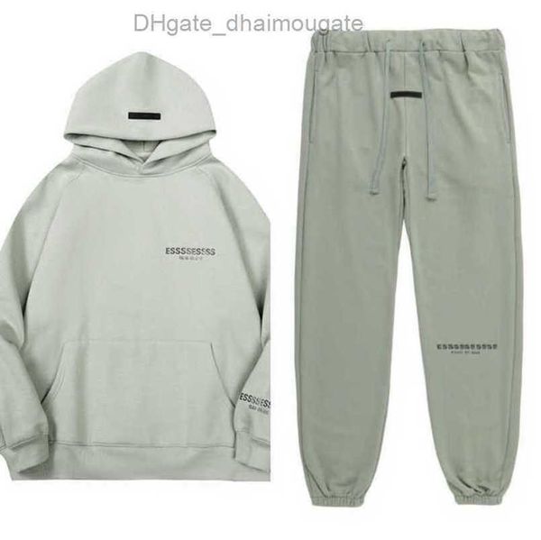 

luxury men's fashion sweatshirts essss ential tracksuits letter hoodies men women sportswear hooded pant coat sweater casual couple ho, Gray