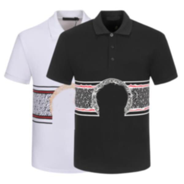 

2023summer new short sleeve europe and the united states high-end head embroidery lapel short sleeve t fashion atmosphere polo shirt men&#03, Black;brown