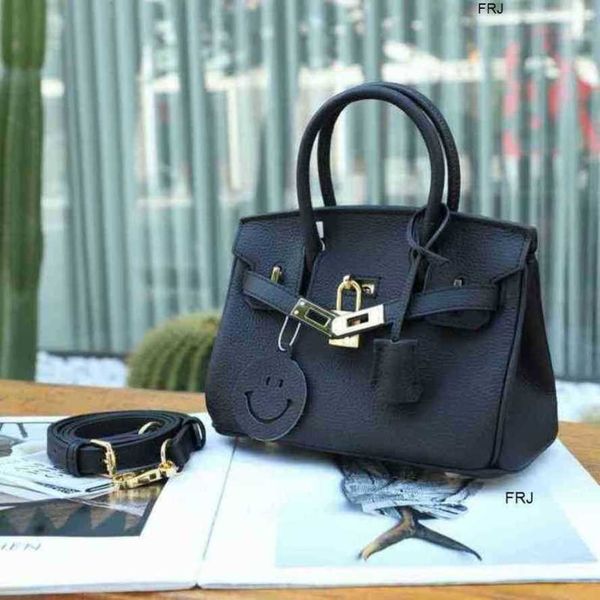 

designer birkin bags herme real leather bag mini hand small womens 2023 new summer messenger lychee grain cowhi have logo frj