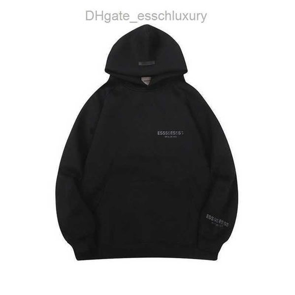 

sweatshirts luxury men's jackets essen essss hoodies men women chest letter pullover hooded hip hop loose sweatshirt sweater casual co, Black
