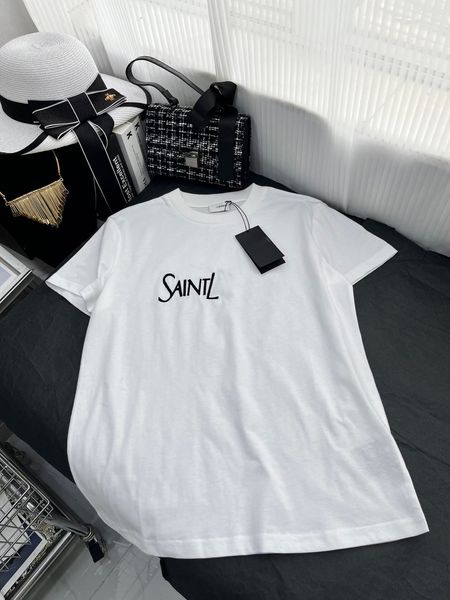 

men's and women's spring new fashion embroidery short sleeve simple letter embellishment casual fashion wear, White;black