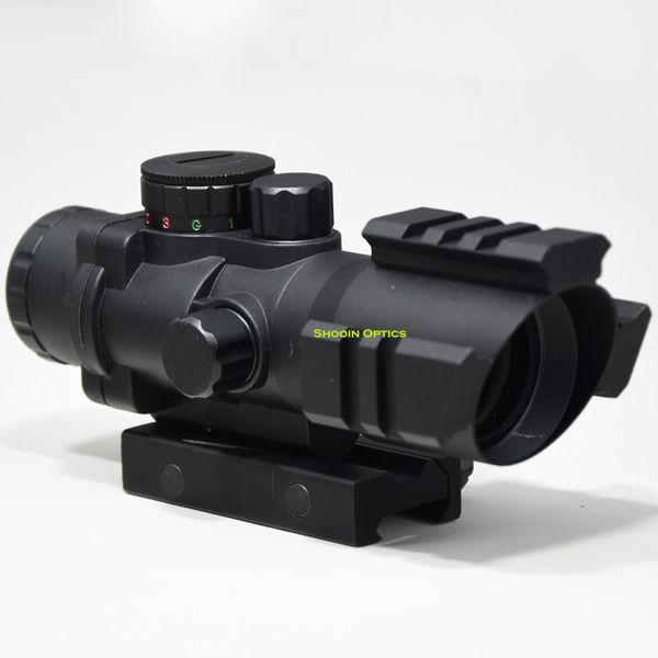 

shooin optics 4x32 optics prism scope 20mm picatinny weaver rail base 1/4 moa hunting airsoft riflescope