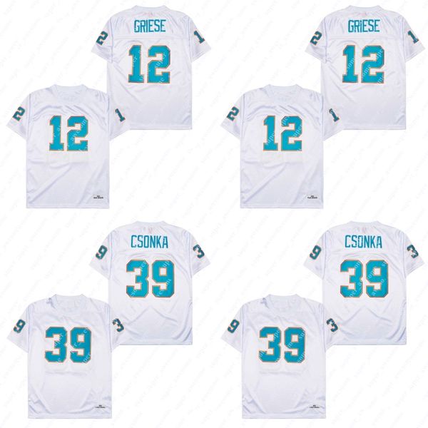 

39 larry csonka jersey 12 bob griese football jerseys white stitched, Black;red