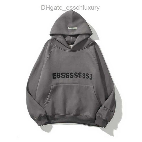 

jackets men's luxury essen sweatshirts essss hoodies men women chest letter pullover hoodie hooded loose sweater casual sweatshirt cou, Black