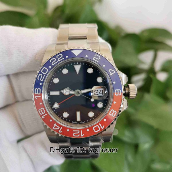 

bp maker v2 mens watch 40mm gmt blue dial 116719 116719blro pepsi cerachrom ceramic watches sapphire asia 2813 movement mechanical automatic, Slivery;brown
