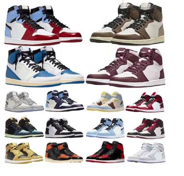 

1 1s kids big boy basketball shoes sneakers chicago reimagined bred patent dark mocha pine green rebellionaire grey fog fearless obsidian tr, Black