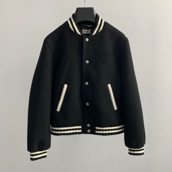 

new men's and women's jackets spring and autumn classic style color-blocking screw neck baseball jacket jacket back logo design, Black;brown