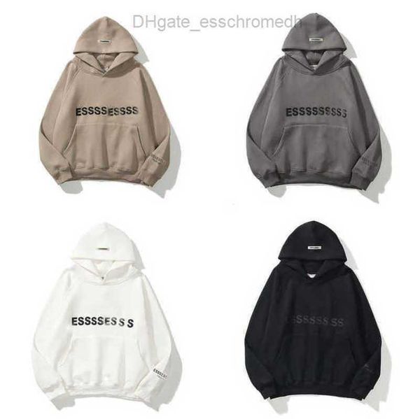 

men's luxury sweatshirts essen jackets esss hoodies men women chest letter pullover hoodie hooded sweater loose casual sweatshirt coup, Black