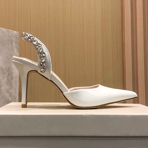 

designer dress shoes london 85 patent leather crystal strap pumps women high heels with box white black apricot burgundy cho womens wedding